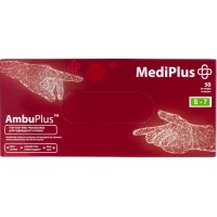 Медицинские перчатки MediPlus AmbuPlus, латексные, без пудры, размер S, 25 пар